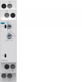 Hager EZD100 Wielofunkcyjny Przekaźnik Czasowy 24-240V AC/DC, 10 Funkcji, 1 Styk CO, Szyna DIN