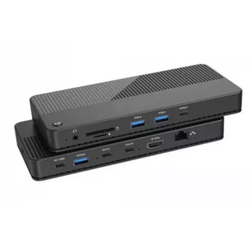 EXERTIS CONNECT przełącznik KVM ze stacją dokującą, HDMI 4K Ultra HD, LAN, 4-portowy hub USB, audio, czytnik kart (061110)