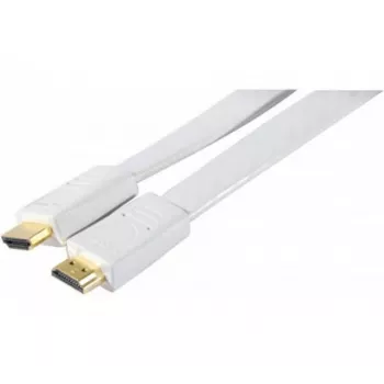 EXERTIS CONNECT Kabel HDMI High Speed Flat, pozłacane złącza, HDMI Typ A męski do Typ A męski, biały, 1,8 m 128312
