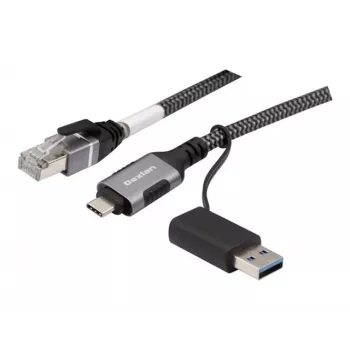 Dexlan kabel sieciowy USB Gigabit Ethernet, USB C/A na RJ45, 2,0 m (310702)