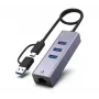 Exertis Connect adapter sieciowy USB 3.1 Gigabit Ethernet z hubem USB i konwerterem Type-C (310763)
