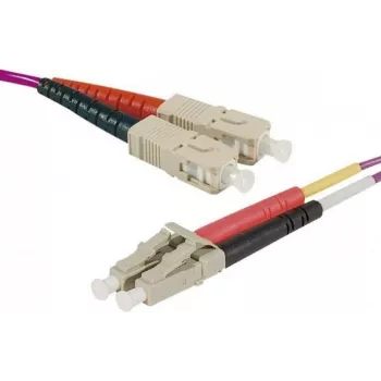 Exertis Connect kabel krosowy LC/UPC do LC/UPC OM4 wielomodowy duplex Uniboot, 1 m, fioletowy Erika, LSZH 392951