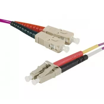 Exertis Connect kabel krosowy LC/UPC do LC/UPC OM4 wielomodowy duplex Uniboot, 1 m, fioletowy Erika, LSZH 392951