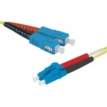 EXERTIS CONNECT Kabel światłowodowy krosowy Eco OS2 SC Duplex do LC Duplex 3m Żółty 392863