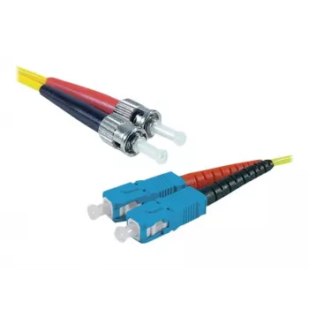 Kabel światłowodowy jednomodowy duplex OS2 Exertis Connect ST/UPC do SC/UPC, 3m, żółty 392883