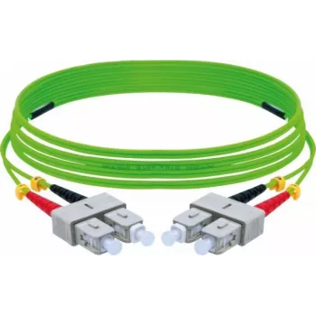EXERTIS CONNECT OM5 SC Duplex do SC Duplex UPC światłowodowy kabel krosowy, 50/125 µm, limonkowy, 5 m 392904