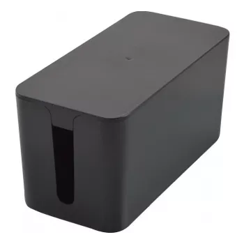 Exertis Connect Pudełko do zarządzania kablami małe na listwy zasilające, czarne, 240 x 120 x 130 mm 573426
