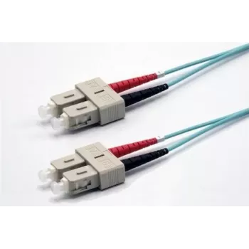 Ekivalan OM3 dwużyłowy kabel światłowodowy krosowy SC/SC, 50/125 µm, Aqua, 2,0 m COZOM3DCDC2SA0020A