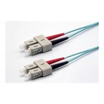 Ekivalan OM3 dwużyłowy kabel światłowodowy krosowy SC/SC, 50/125 µm, Aqua, 2,0 m COZOM3DCDC2SA0020A