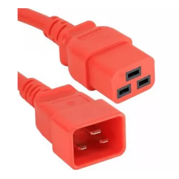 Exertis Connect 2m czerwony kabel przedłużający zasilanie IEC C20 do C19 16A 250V 640056