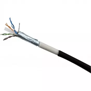 Exertis Connect Cat6 zewnętrzny kabel krosowy RJ45 do RJ45, F/UTP, 20m, czarny 845046
