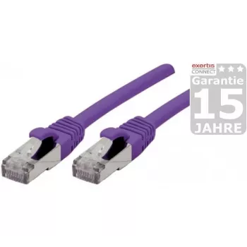 EXERTIS CONNECT kabel krosowy Cat 6a SFTP RJ45 do RJ45, 1,5m, fioletowy, bezhalogenowy 858517
