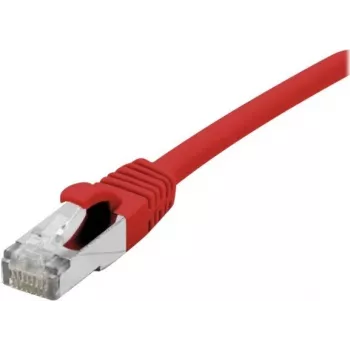 Kabel krosowy EXERTIS CONNECT Cat 6A S/FTP, czerwony, 0,3 m, smukła osłonka zatrzasku 858466