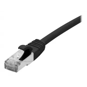 EXERTIS CONNECT kabel krosowy Cat 6A S/FTP, 0,3 m, czarny, LSZH, 10GBase-T, smukła osłonka zatrzasku 858482