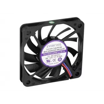 Wentylator obudowy Exertis Connect Evercool 60 mm – trwały, łożysko ślizgowe smarowane, 3-pin DC, czarny 910179