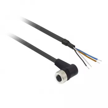 TMSS GERMANY Telemechanique Sensors M12 żeńskie 4-pinowe proste złącze kablowe PUR, 10 m, czarny, IP67 XZCP1241L10