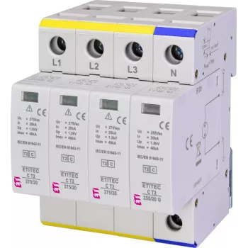 ETI ETITEC C T2 275/20 3+1 Ogranicznik przepięć typu 2, 275 V AC, 4-biegunowy 002440403