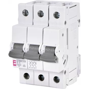 ETI 001901307 ETIMAT P10 3-biegunowy 6A charakterystyka B wyłącznik nadprądowy miniaturowy 415V 10kA