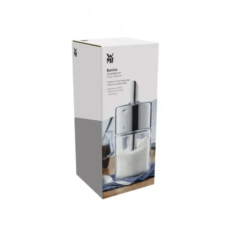 Dozownik do cukru WMF Basic 200 ml, stal nierdzewna Cromargan® i szkło, srebrny/przezroczysty