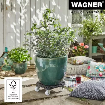 WAGNER design yourself wózek na rośliny GH0557, plastikowy, okrągły, jasnoszary, Ø 38,5 cm, 1 szt. (20055701)