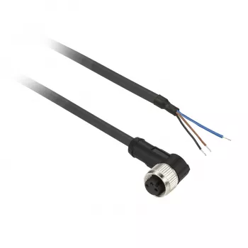 TMSS GERMANY Telemechanique Sensors Przewód przyłączeniowy z żeńskim złączem M12, 4-pinowy, 5m PUR, czarny, prosty, IP67/IP65/IP69K, 4A, 250V AC/DC, seria OsiSense XZ - XZCP0666L5