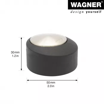 Wagner Design Yourself EH 5181 podłogowy ogranicznik drzwi, cynk odlewany z buforem gumowym, matowy nikiel, 50 mm 15518111