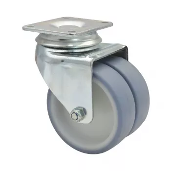Wagner design yourself ECO RO 1577 szara podwójna rolka obrotowa, koło 50 mm, nośność 50 kg, mocowanie płytkowe 3157701