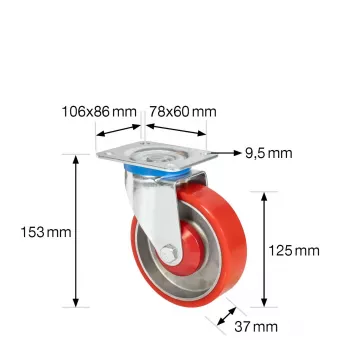 Wagner design yourself Kółko obrotowe Heavy-Duty RO 0125 Czerwone (4012501)