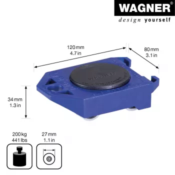 Wagner ROLLY MM 3171 20317101 wózek transportowy, do 200 kg, niebieski