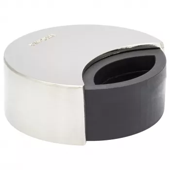 Wagner design yourself EH 5151 Odbojnik drzwiowy z cynku lanego z gumowym odbojnikiem, chromowany, Ø50 mm, wkręcany, srebrny 15515111