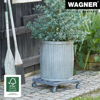 Wagner design yourself wózek do roślin GH 0412 kwadratowy antracytowy drewniany 38 x 38 x 9,5 cm 20041201