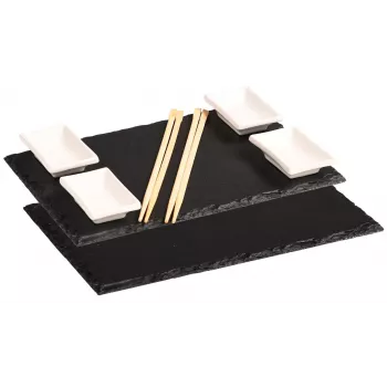 Zestaw talerzy do serwowania Kesper z drewna akacjowego, 2 sztuki, 30 x 15 x 1,5 cm, naturalnie olejowany