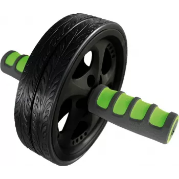 SCHILDKROT AB Roller / Trainer brzucha, czarno-zielony, podwójne koło, średnica 185 mm, szerokość 45 mm 960045