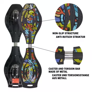 SCHILDKROT Waveboard Good Vibes Graffiti duża plastikowa deska z antypoślizgową strukturą 510801