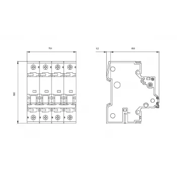 Siemens 5SY66166 Wyłącznik nadprądowy 3P+N B16 16A 6kA 230/400V AC