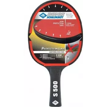 DONIC SCHILDKRÖT Protection Line S500 Learning Table Tennis Bat, Czarny/Czerwony, Jade Smooth Rubber 713055