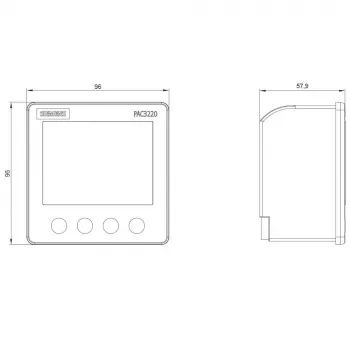 Siemens SENTRON PAC3220 urządzenie do monitorowania energii, Modbus TCP, LCD, montaż panelowy 96x96mm, 690/400V AC, 24-60V DC zasilanie pomocnicze, złącza śrubowe 7KM32201BA011EA0