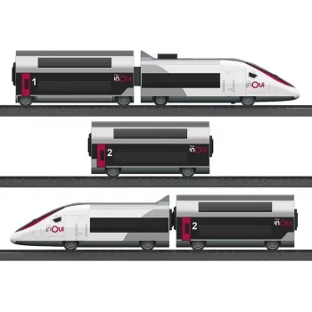Märklin TGV Duplex H0 5-częściowy cyfrowy zestaw pociągów z Mobile Station 2, biało-czarny 029406