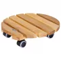 WAGNER Multiroller ERLE soft rund Ø34cm wózek na rośliny, lite drewno olchowe, 100 kg, 3 kółka skrętne, chroniące podłogę 20026201