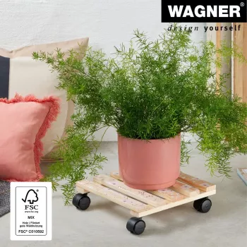 WAGNER design yourself wózek na rośliny GH0646 kwadratowy motyw drewna 29 x 8 cm 20064601