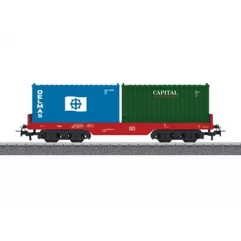 Märklin 44700 H0 dwuosiowy kryty wagon towarowy, DB brązowy, Epoka III-IV, sprzęgi Relex, 115 mm