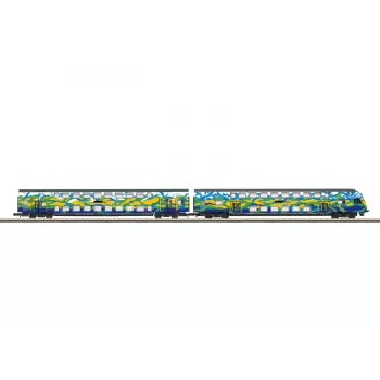 Märklin 87307 Z Gauge zestaw wagonów piętrowych Touristik 2 DB AG (1:220, 2 wagony)