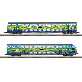 Märklin 87307 Z Gauge zestaw wagonów piętrowych Touristik 2 DB AG (1:220, 2 wagony)