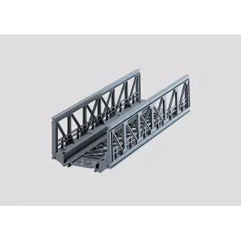 Märklin 07262 Most kratownicowy do modeli kolejowych w skali HO – szary plastikowy zestaw mostu jednotorowego, długość 360 mm