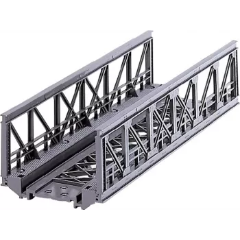 Märklin 07262 Most kratownicowy do modeli kolejowych w skali HO – szary plastikowy zestaw mostu jednotorowego, długość 360 mm