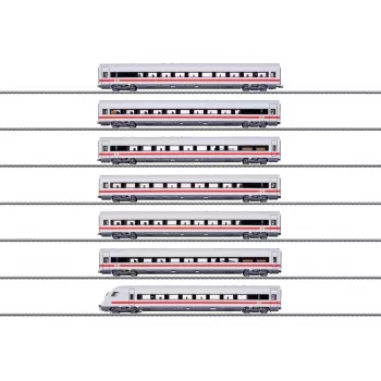 Märklin 042930 H0 zestaw wagonów pociągu dużych prędkości ICE z 7 wagonami, DB AG, skala 1:87