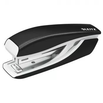 LEITZ Nexxt WOW Mini zszywacz, pojemność 10 arkuszy, głębokość gardzieli 50 mm, ładowanie od góry, czarny (5528-10-95)