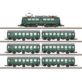 Märklin 81304 Z Zestaw startowy – DB Intercity Express (lokomotywa elektryczna BR 103, 2 wagony pasażerskie, owal torów, zasilacz)