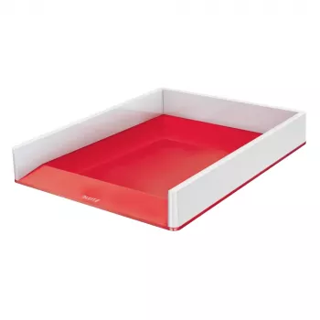 Leitz WOW Duo Colour Taca na dokumenty Perłowa Biel/Czerwony