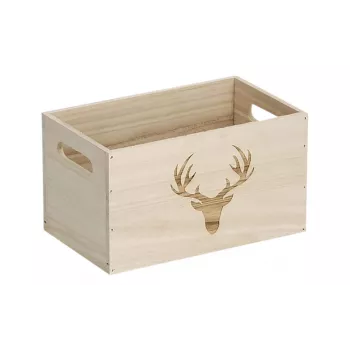 Zeller Pudełko do przechowywania z motywem jelenia Natural 25 x 15 x 14 cm (15220)